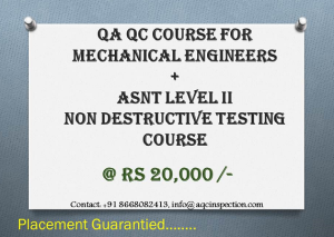 NDT Course Fees - AQC Inspection