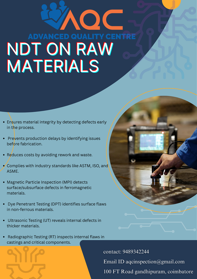 NDT-Non-destructive testing on Raw Materials